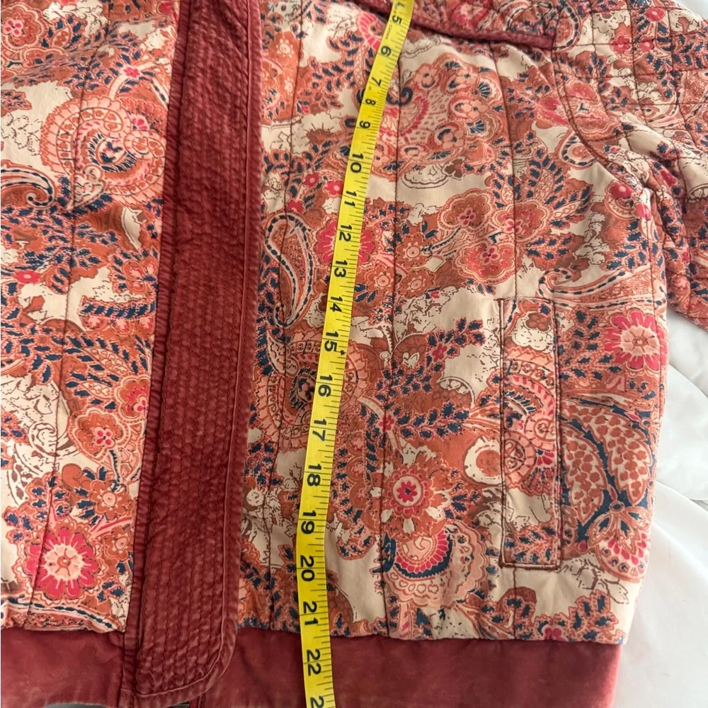 Free People SMALL Great Escape dolman jacket quilted reversible orange paisley - Picture 5 of 12